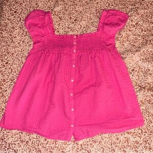 Old Navy Fuchsia Smocked Top